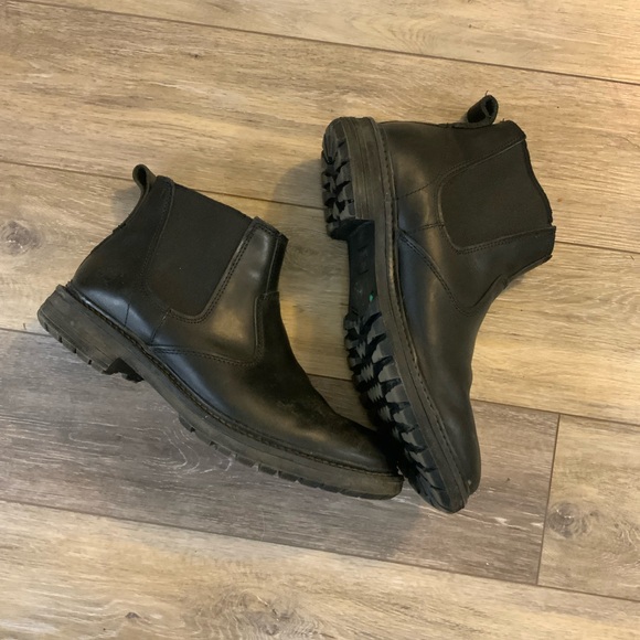 Timberland Black Leather Boots w/ Anti-Fatigue. Size 12 - Picture 1 of 7